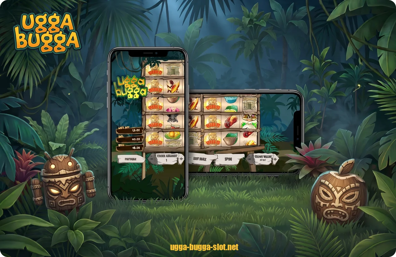 The Ugga Bugga slot is available to play on the go using a smartphone